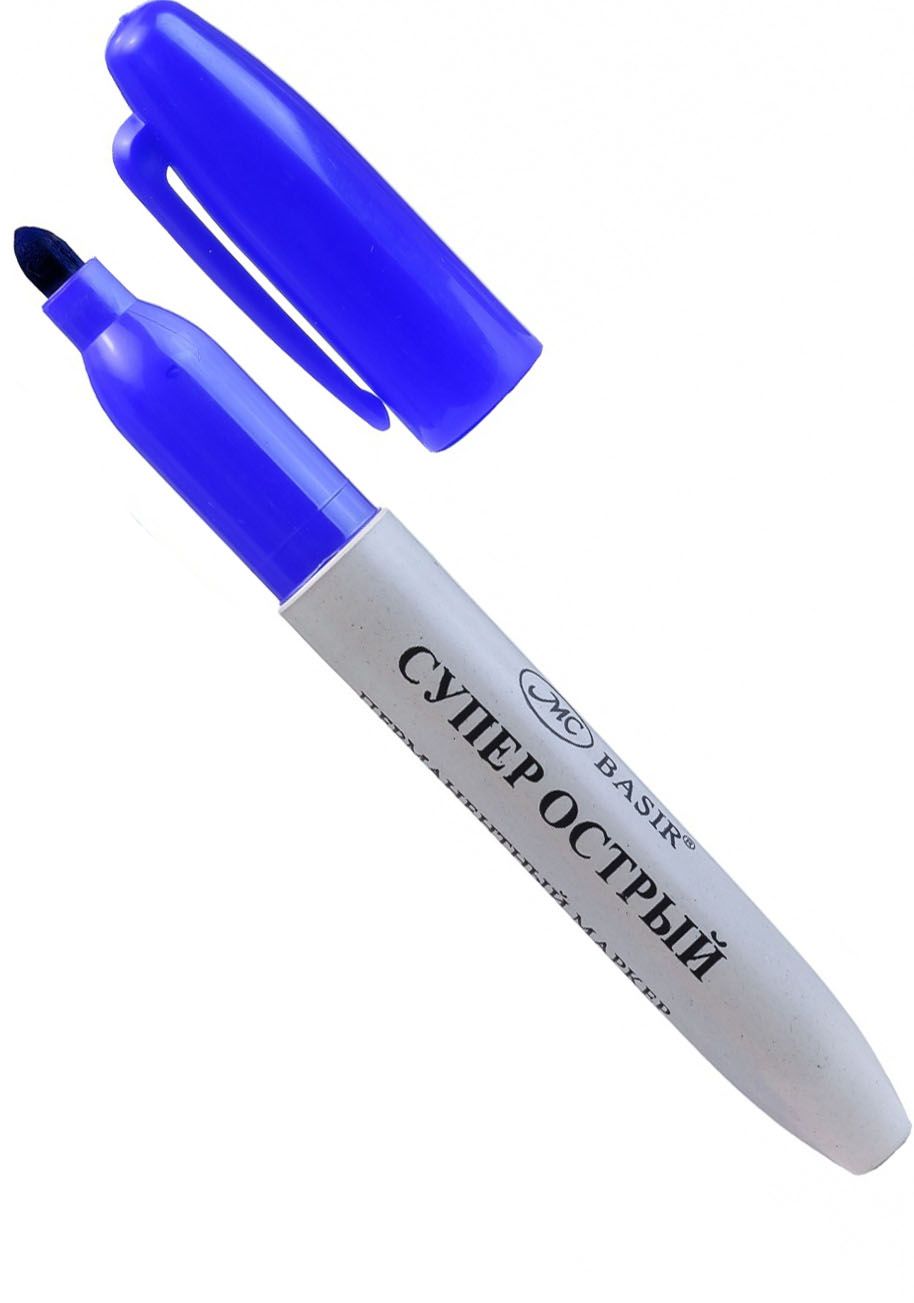 Маркер перманентный 2 мм МС-421, синий - фото